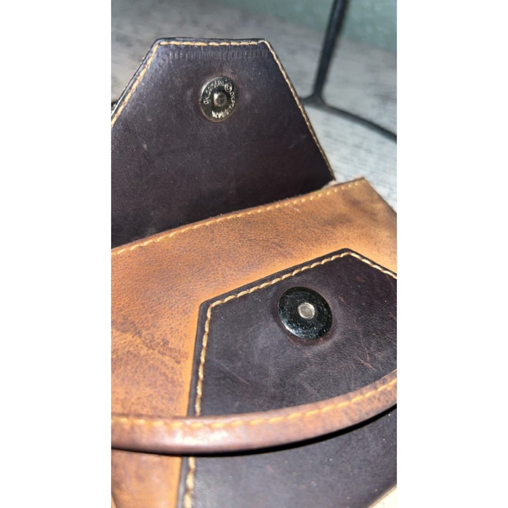 Vintage Born Brown Tan Leather Clutch Wristlet One Size - Picture 5 of 5